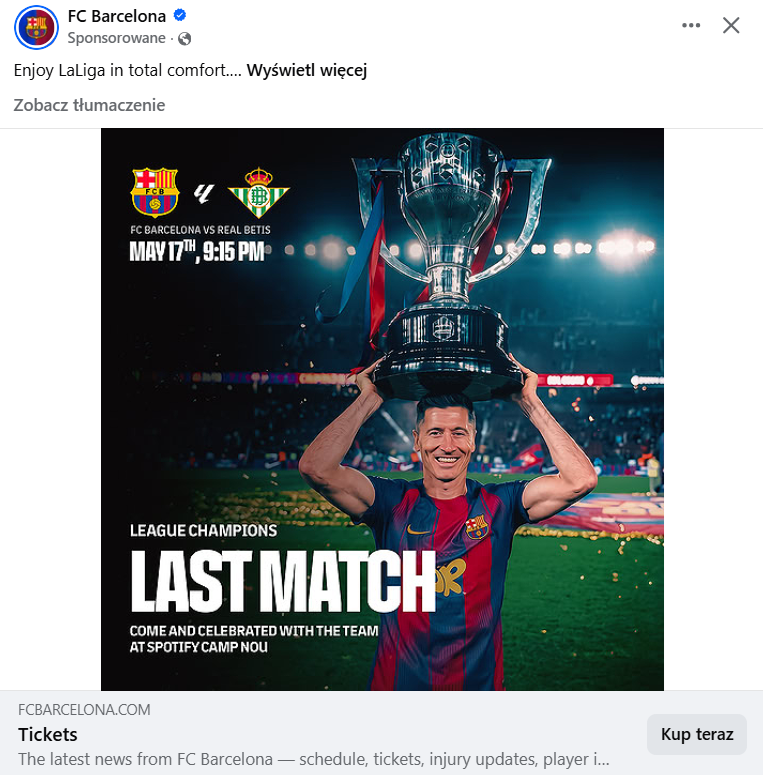 Taką grafiką Barca promuje OSTATNI MECZ na Camp Nou w tym sezonie!